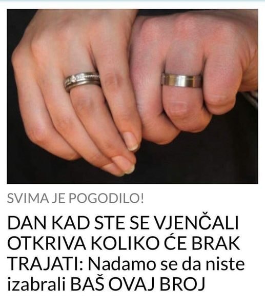 DATUM VAŠEG VJENČANJA OTKRIT ĆE KOLIKO ĆE VAŠ BRAK TRAJATI - featured image