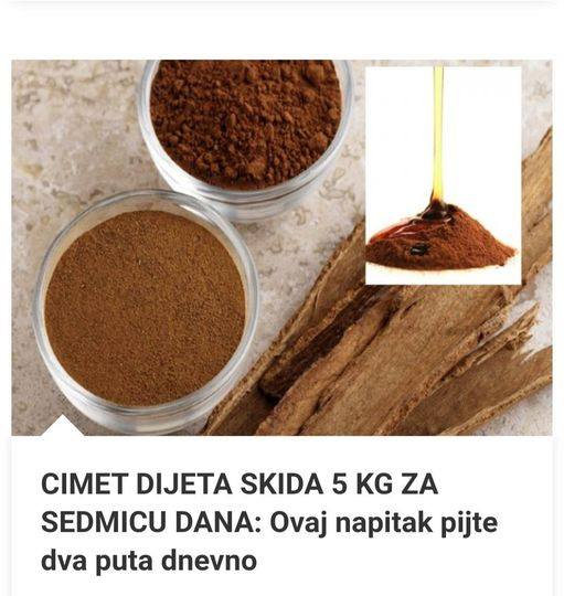 CIMET DIJETA SKIDA PET KILOGRAMA ZA SEDMICU DANA: Ovaj Napitak Pijte Dva Puta Dnevno - featured image