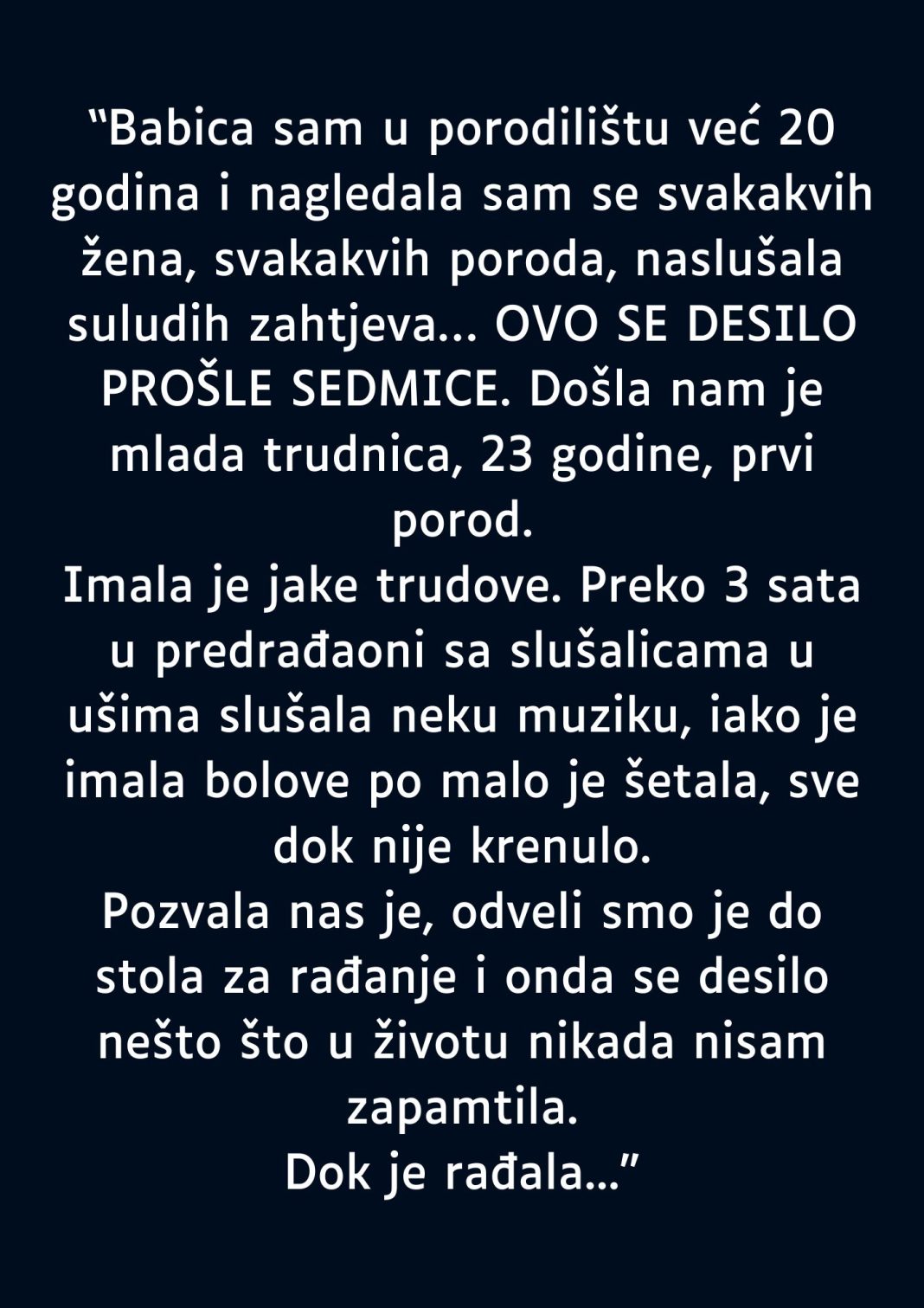 “Babica sam u porodilištu…” - featured image