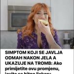 SIMPTOM KOJI SE JAVLJA ODMAH NAKON JELA A UKAZUJE NA TROMB: Ako primijetite ovu promjenu, javite se hitno ljekaru SIMPTOM KOJI SE JAVLJA ODMAH NAKON JELA A UKAZUJE NA TROMB: Ako primijetite ovu promjenu, javite se hitno ljekaru - featured image
