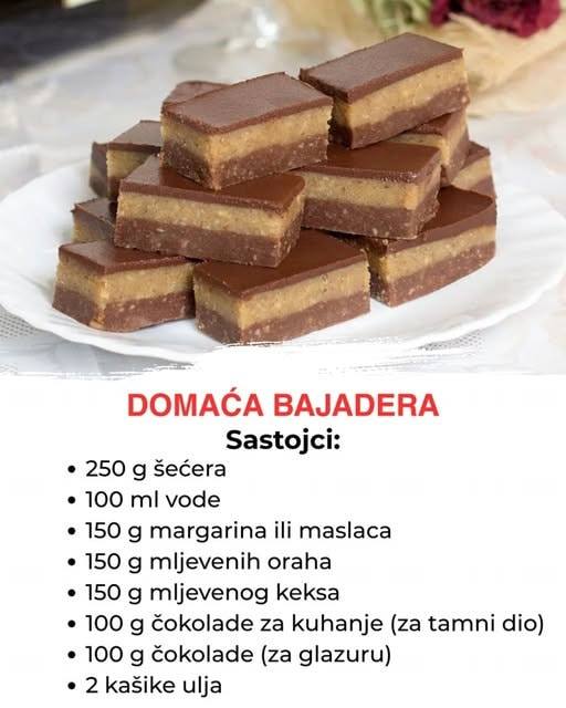 DOMAĆA BAJADERA: Bez miksera i pećnice za samo 20 minuta! - featured image