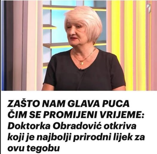 ZAŠTO NAM GLAVA PUCA ČIM SE PROMIJENI VRIJEME: Doktorka Obradović otkriva koji je najbolji prirodni lijek za ovu tegobu - featured image