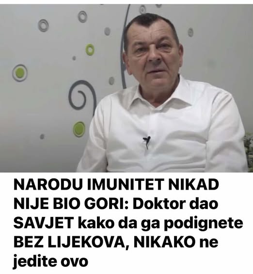 NARODU IMUNITET NIKAD NIJE BIO GORI: Doktor dao SAVJET kako da ga podignete BEZ LIJEKOVA, NIKAKO ne jedite OVO - featured image