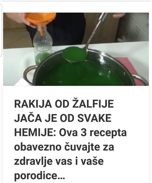 RAKIJA OD ŽALFIJE JAČA JE OD SVAKE HEMIJE: Ova 3 Recepta Obavezno Čuvajte Za Zdravlje Vas I Vaše Porodice - featured image RAKIJA OD ŽALFIJE JAČA JE OD SVAKE HEMIJE: Ova 3 Recepta Obavezno Čuvajte Za Zdravlje Vas I Vaše Porodice - featured image