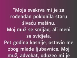 “Moja svekrva mi je za rođendan poklonila staru šivaću mašinu”. “Moja svekrva mi je za rođendan poklonila staru šivaću mašinu”. - featured image
