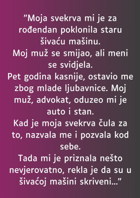 “Moja svekrva mi je za rođendan poklonila staru šivaću mašinu”. - featured image