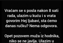 “Vraćam se s posla nakon 8 sati rada…”