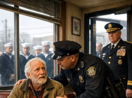 Nazvali su me starcem, njega „psom“, i rekli da nam nije mesto u kafiću — dok jedna poruka nije otvorila vrata časti