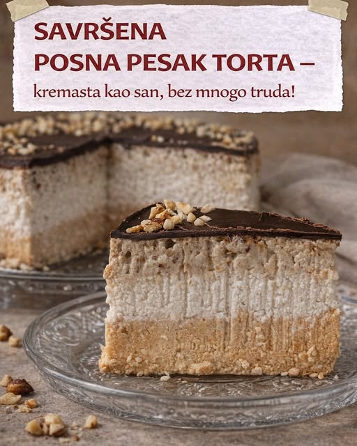 SAVRŠENA POSNA PESAK TORTA – kremasta kao san, bez mnogo truda! - featured image