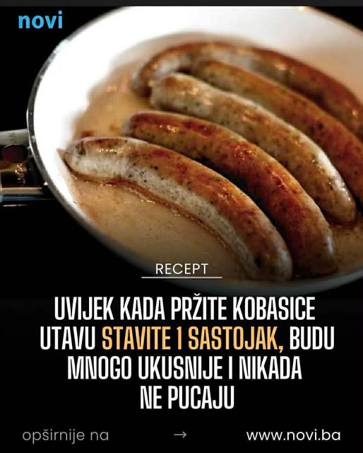 Uvijek kada pržite kobasice u tavu stavite 1 sastojak, budu mnogo ukusnije i nikada ne pucaju - featured image