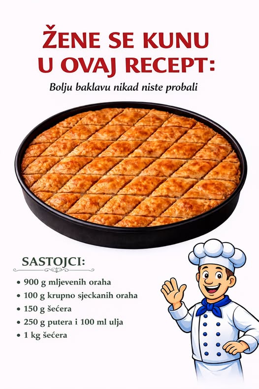 ŽENE SE KUNU U OVAJ RECEPT: BOLJU BAKLAVU OD OVE NISTE PROBALI - featured image ŽENE SE KUNU U OVAJ RECEPT: BOLJU BAKLAVU OD OVE NISTE PROBALI - featured image