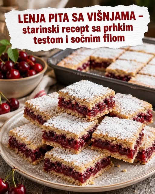 LENJA PITA SA VIŠNJAMA – starinski recept sa prhkim testom i sočnim filom - featured image LENJA PITA SA VIŠNJAMA – starinski recept sa prhkim testom i sočnim filom - featured image