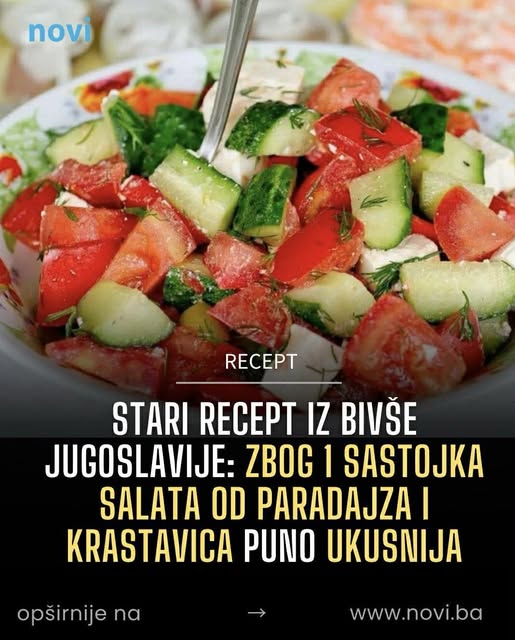 Stari recept iz bivše Jugoslavije: Zbog 1 sastojka salata od paradajza i krastavica puno ukusnija - featured image