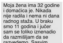 “Moja žena ima 32 godine i domaćica je”