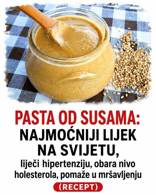 Pasta od susama: Najmoćniji lijek na svijetu, liječi hipertenziju, obara nivo holesterola, pomaže u mršavljenju (RECEPT) - featured image Pasta od susama: Najmoćniji lijek na svijetu, liječi hipertenziju, obara nivo holesterola, pomaže u mršavljenju (RECEPT) - featured image