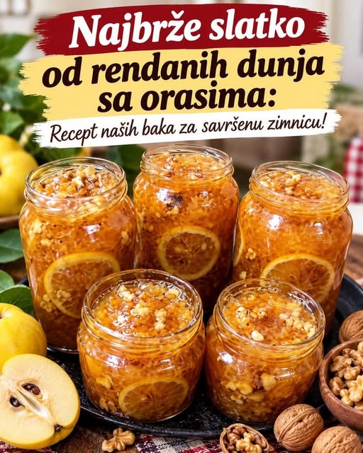 Najbrže slatko od rendanih dunja sa orasima: Recept naših baka za savršenu zimnicu! - featured image